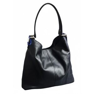 Kooba Black Pebbled Leather Hobo Shoulder Bag Slouchy Silver Hardware Large